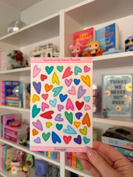 Hearts and More Hearts Sticker Sheet