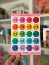 Rainbow Smilies Sticker Sheet