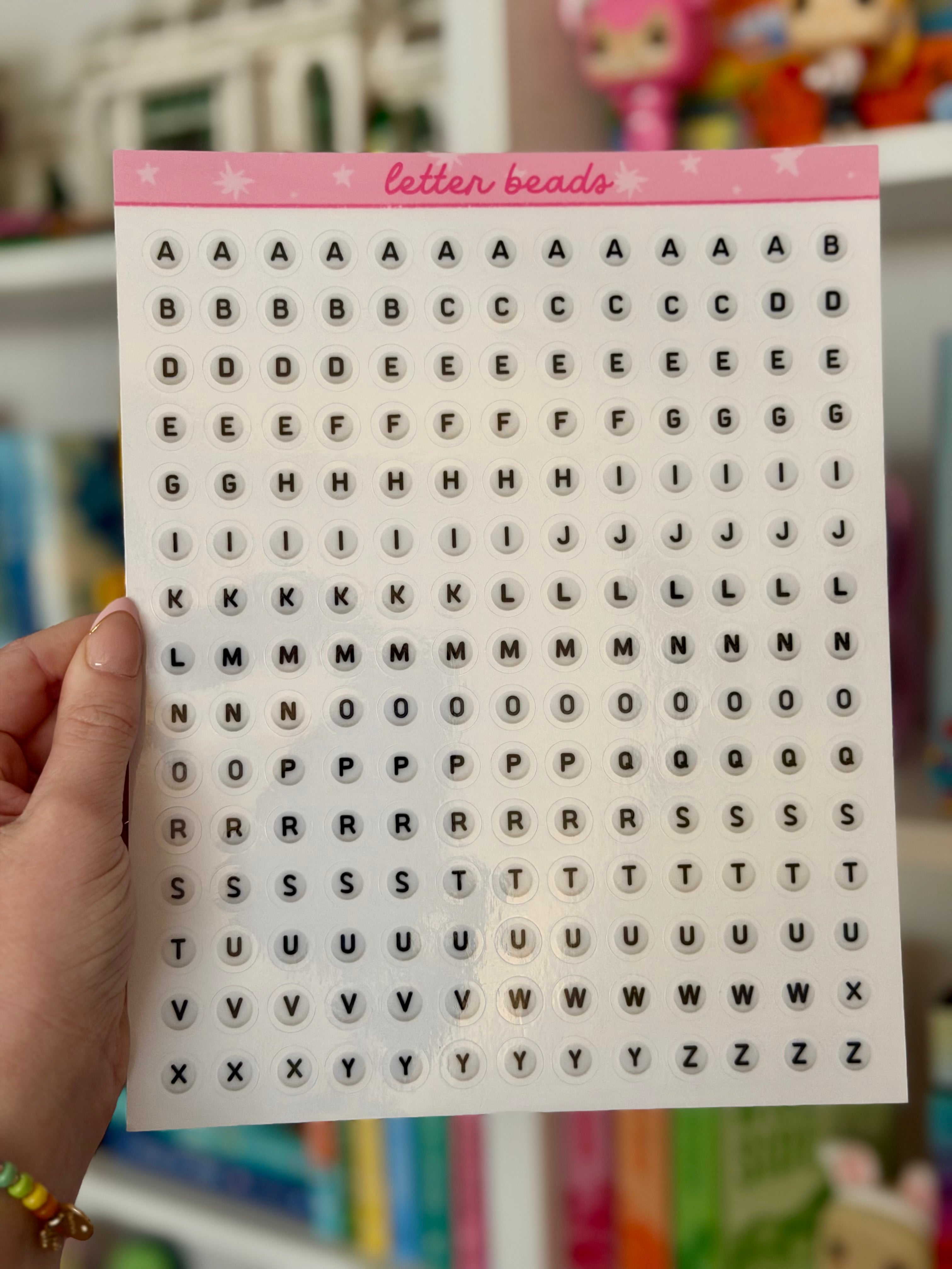Letter Beads Sticker Sheet