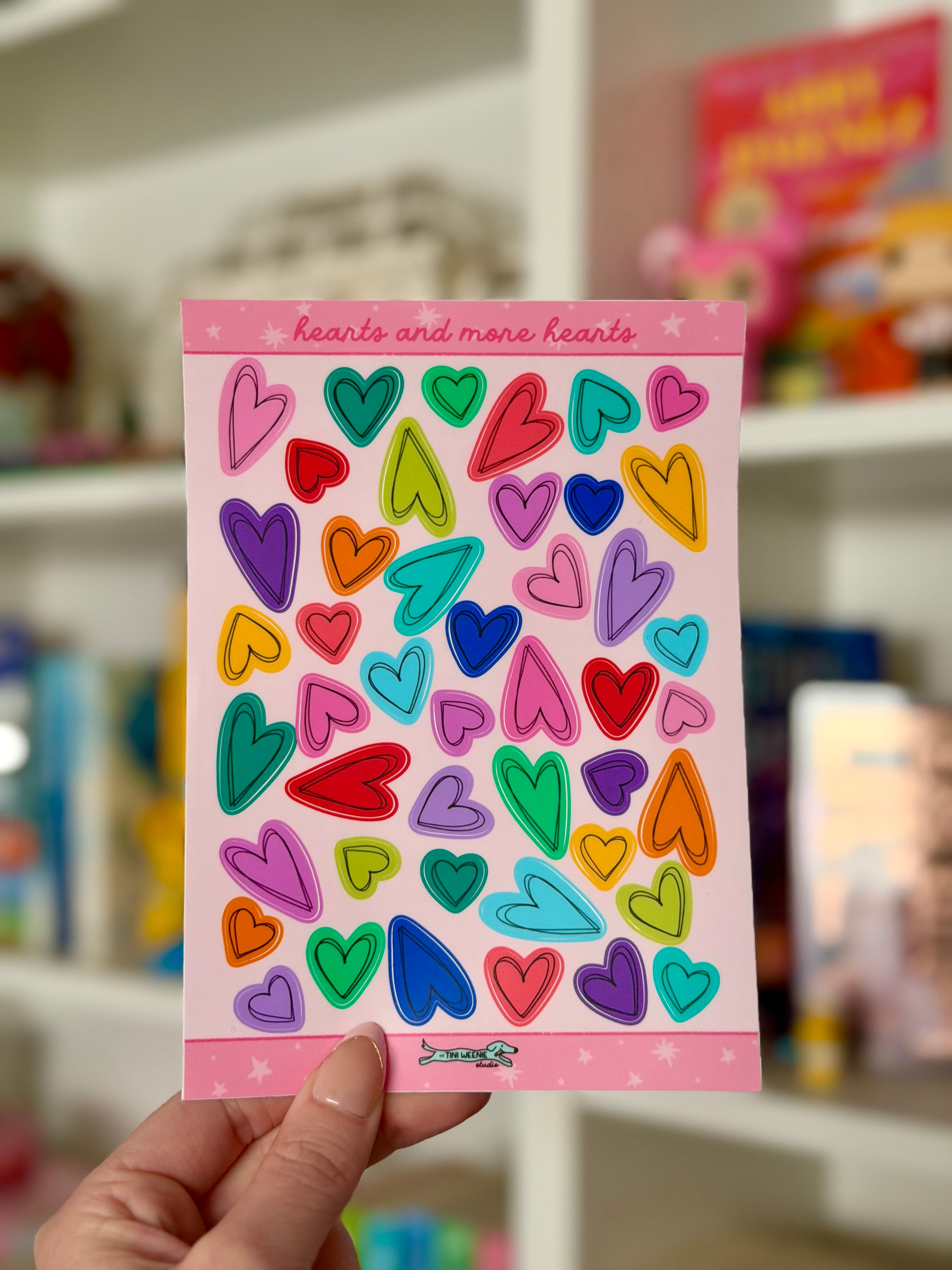 Hearts and More Hearts Sticker Sheet