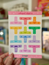 Colorful Clippies Sticker Sheet
