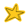 Yellow star on a white background