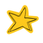 Yellow star on a white background