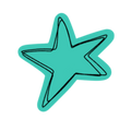 green star doodle with a clear background